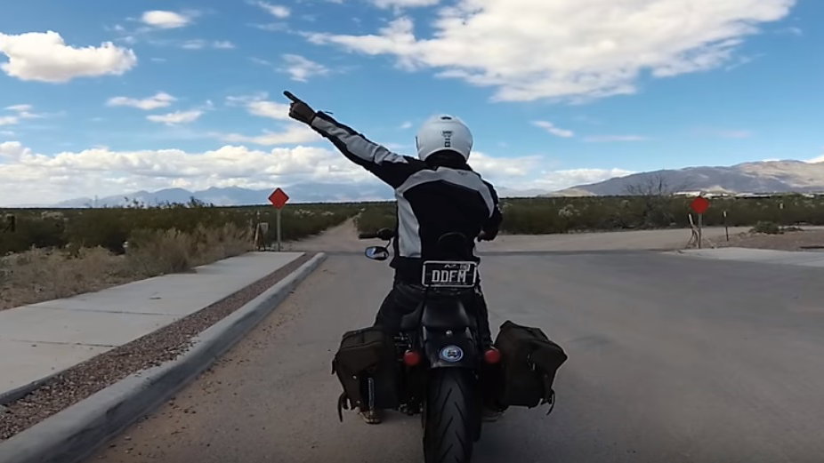 Motorcycle group riding hand signals